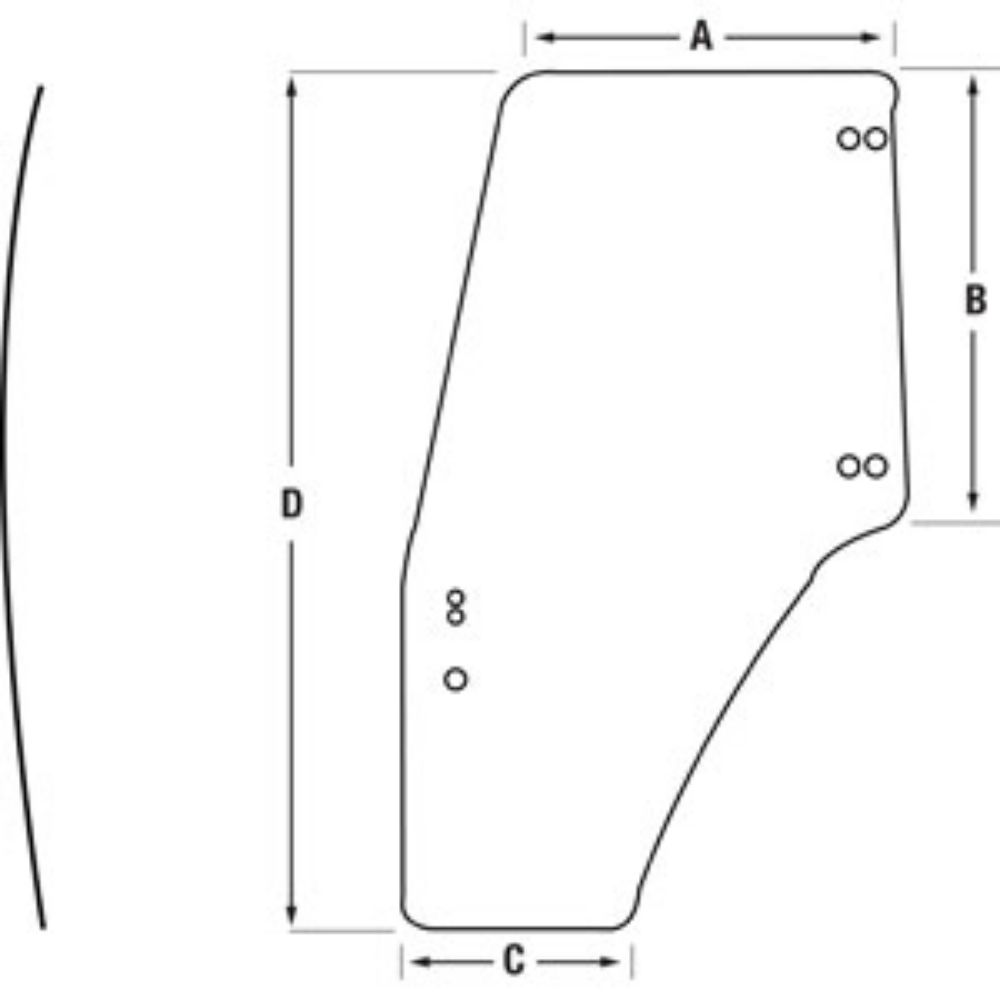 Cab Door Glass Rh for Ford Case-IH 87302768 87302768 FARMALL 105U FARMALL 85U FARMALL 95U JX1080U JX1090U JX1100U TL100A TL80A TL90A T5040 T5050 T5060 T5070