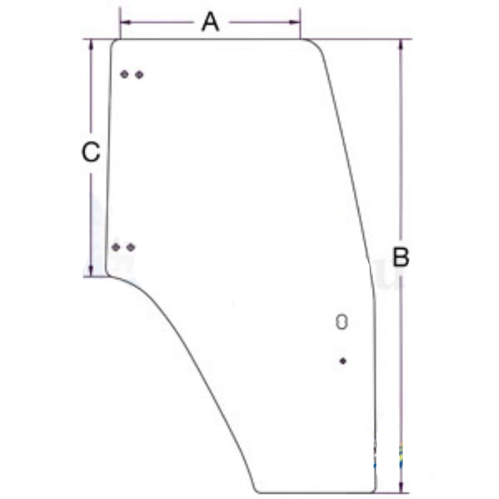 Cab Door Glass Lh for Ford Case-IH 87302769 87302769 FARMALL 105U FARMALL 85U FARMALL 95U JX1080U JX1090U JX1100U TL100A TL80A TL90A T5040 T5050 T5060 T5070