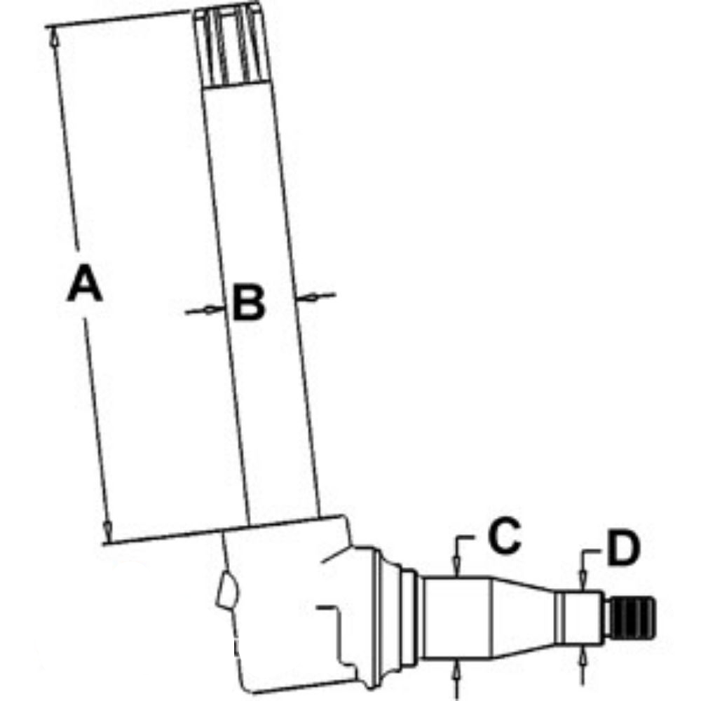 Spindle Hi-Crop for John Deere AR82754 AMAR82754 4050 4240 4250 4255 4430 (Hi-Crop Axles / Also Order 1 Ea. Of JLM104948 & LM1049 4440