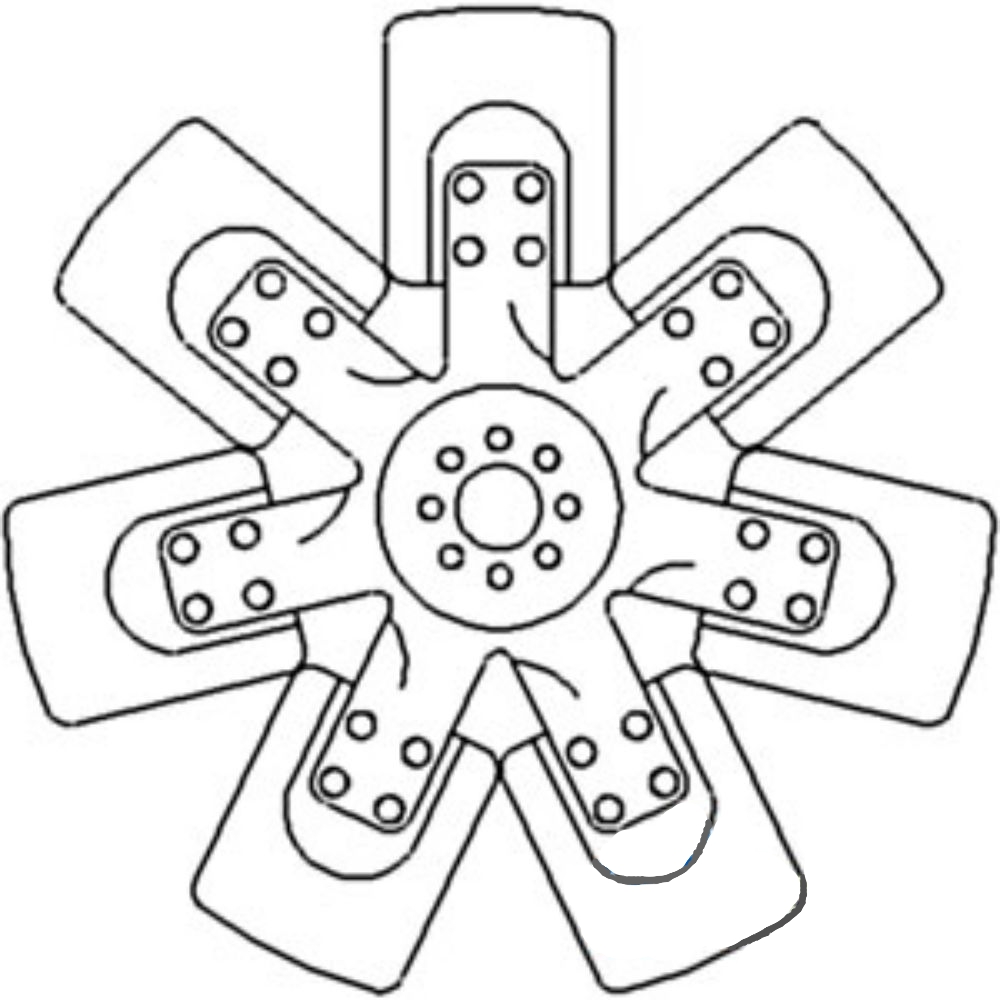 Fan 7 Blade for John Deere AT170040 AT170040 210C 310A 401B 401C 480C 482C 310B 401D 410 480A 480B 570 570A 2630