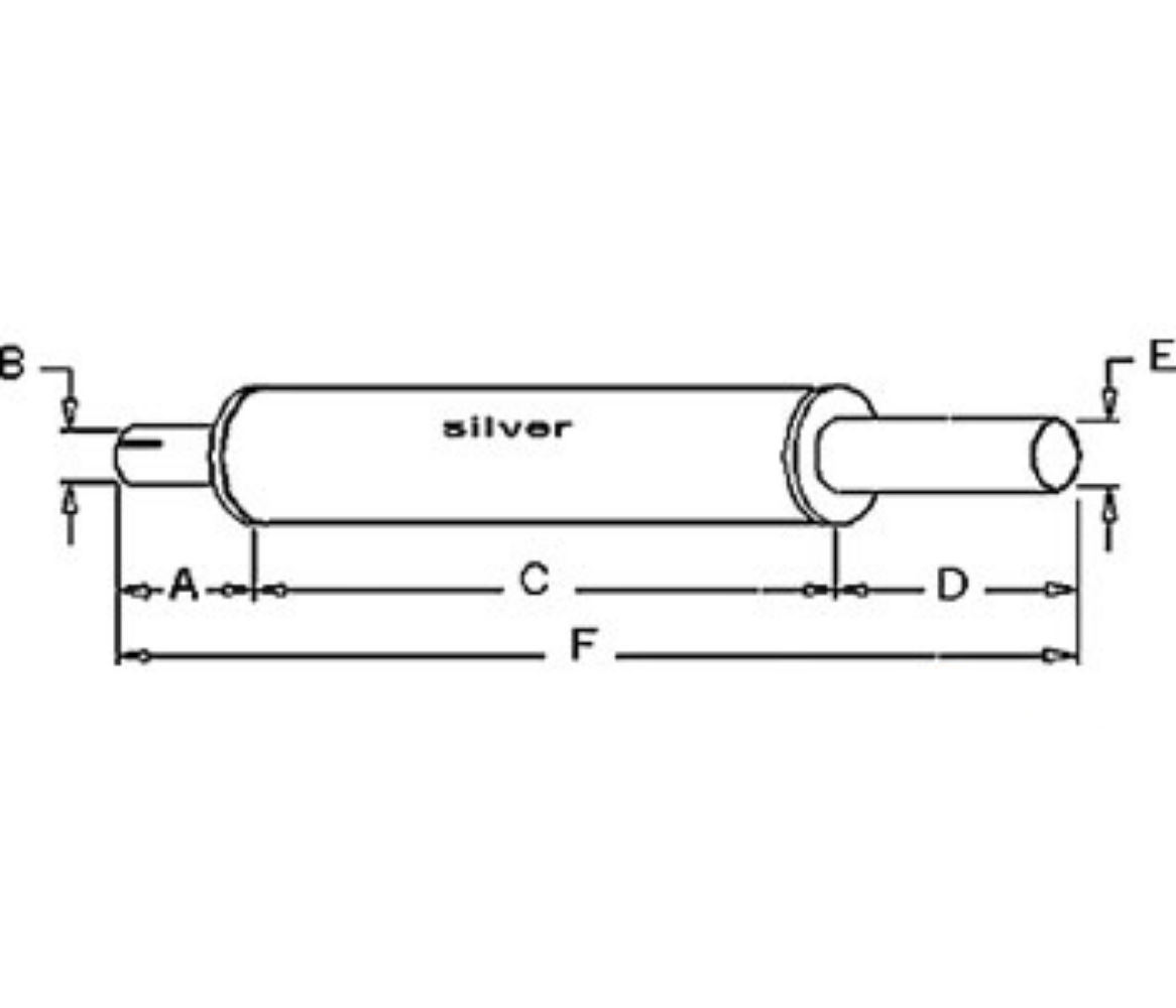 Muffler for Ford C7NN5230AC C7NN5230JM 340A 340B 2000 230A 231 2310 234 2600 2610 2810 2910 3000 333 334 335 3600 3610 3910 4000 4100 4110 4600 4610 5