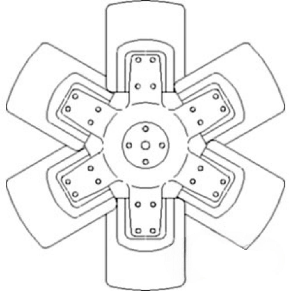 Fan 6 Blade for Ford D5NN8600G D5NN8600G 8400 TW10 TW20 TW30 8000 8200 8600 8700 9000 9200 9600 9700