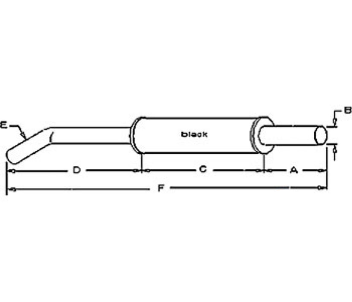 Muffler for Ford D9NN5230HA17M FO-41 340A 340B 445 540A 540B 545 550 (1975-1978 W/ 3 CYLINDER GAS OR 555A 555B 655 655A
