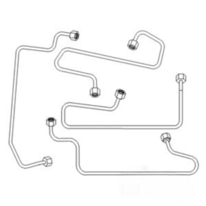 Injection Line Set 4 Cyl for Ford FPL300 C5NE9A556B, 256 (NH # 500735, NEW STYLE 256 CID DSL, SIMMS INLINE 5500 5550 6500 7500 5000 5100 5200 5900 7000 7100 7200