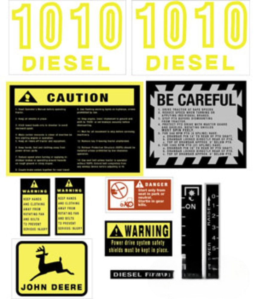 Decal Set Hood for John Deere JD1010 JD1010 1010