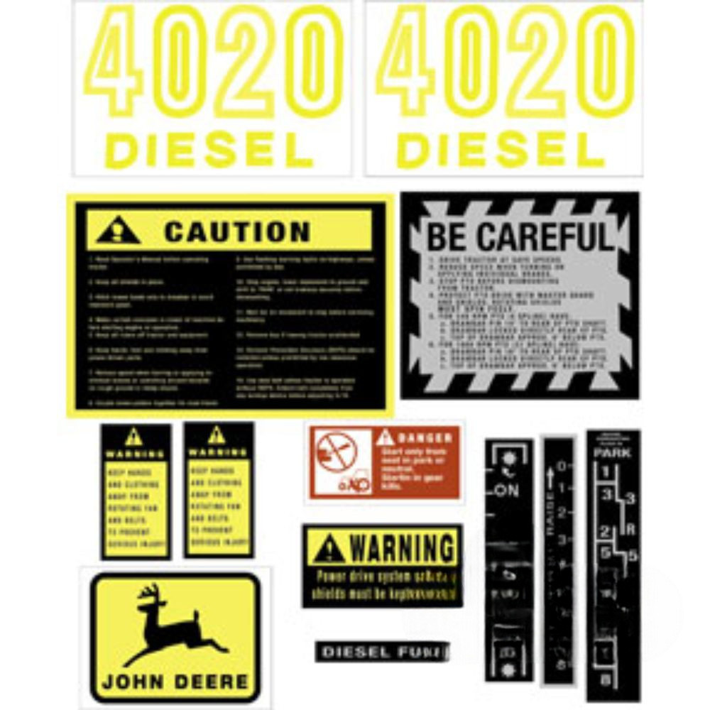 Decal Set Hood for John Deere JD417S D-JD4020 4020