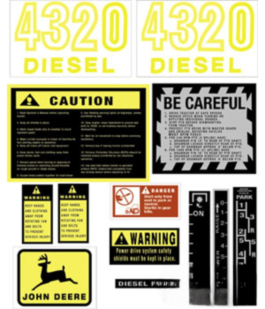 Decal Set Hood for John Deere JD418 JD418 4320