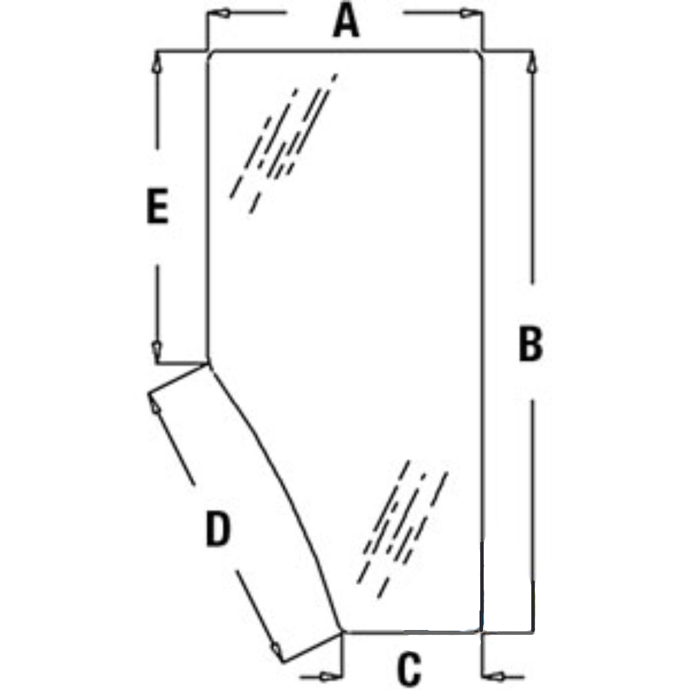 Rh Door Glass for John Deere L169103 L213355 SE6010 SE6020 SE6100 SE6110 SE6120 SE6200 SE6210 SE6220 SE6300 SE6310 SE6320 SE6400 SE6410 SE6420 SE6510 SE6520