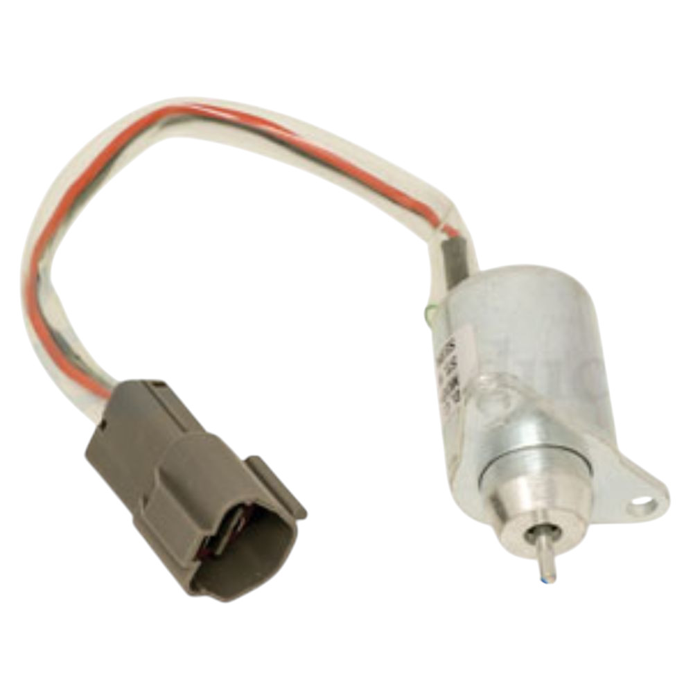 Solenoid Fuel Shut-Off for John Deere Hitachi M810324 AMM810324 ZAXIS17U-5N ZAXIS26U-5N 17D 17G 26G 27D 35D 50D E18ZS 110 2025R 2027R 2032R 3032E 3033R 3036E 3038E 3038R 3120