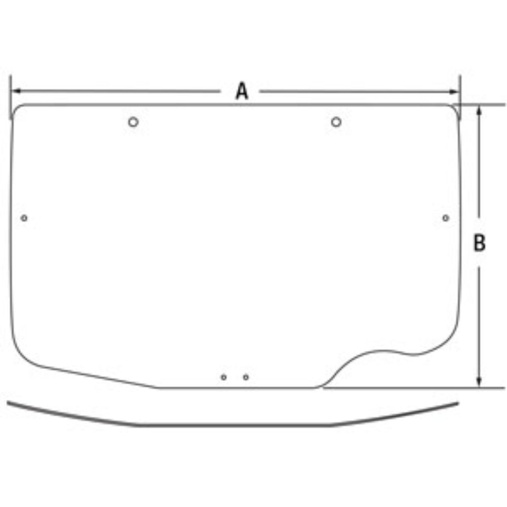 Rear Glass for John Deere R537532 AMR537532 7200R 7215R 7230R 7260R 7280R 8235R 8245R 8260R 8270R 8285R 8295R 8295RT 8310R 8310RT 8320R 8320RT 8335R 8335RT